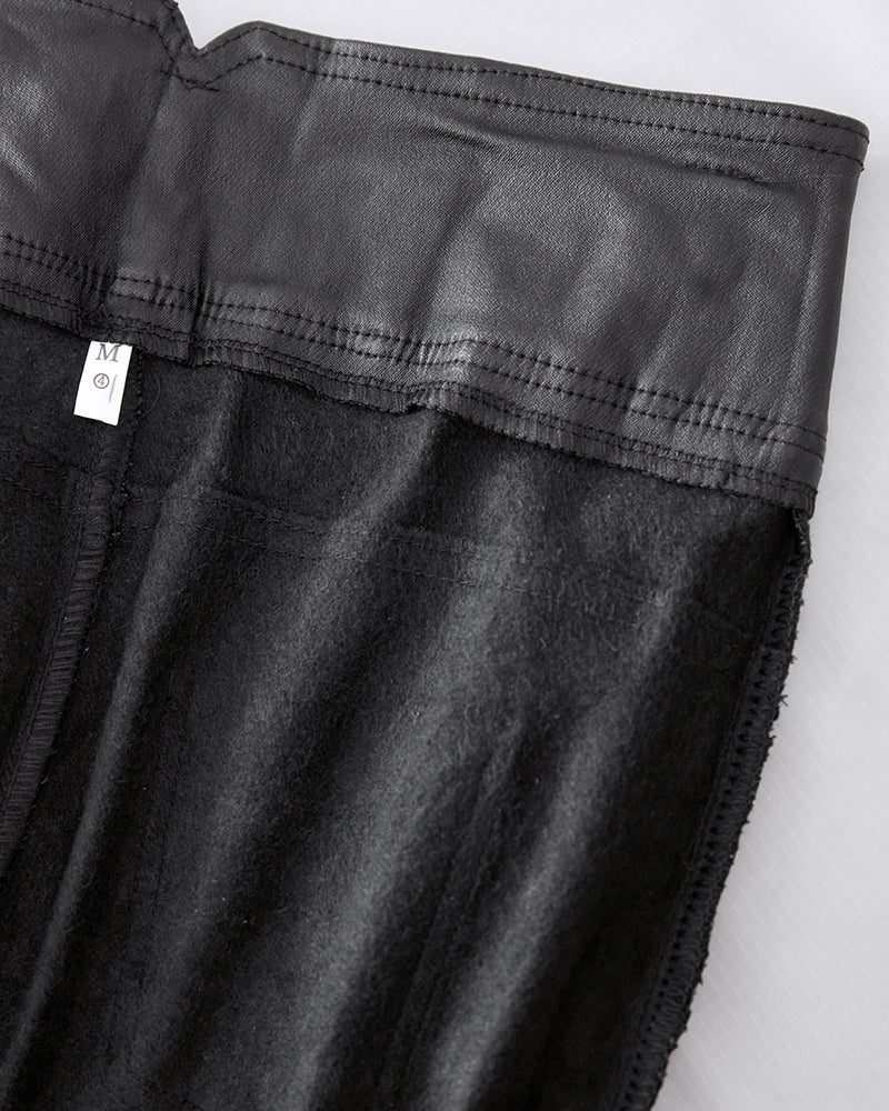 Women Pocket Pu-Leather Pants 5