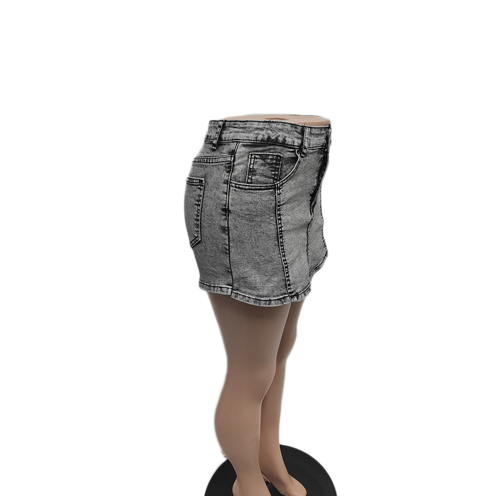 Women's Vintage Wash Stretch Denim Shorts 28