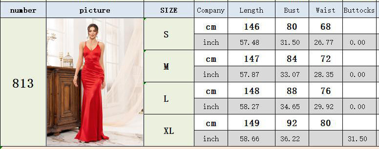Women's Summer V-Neck Lace-Up Fishtail Evening Dress 8
