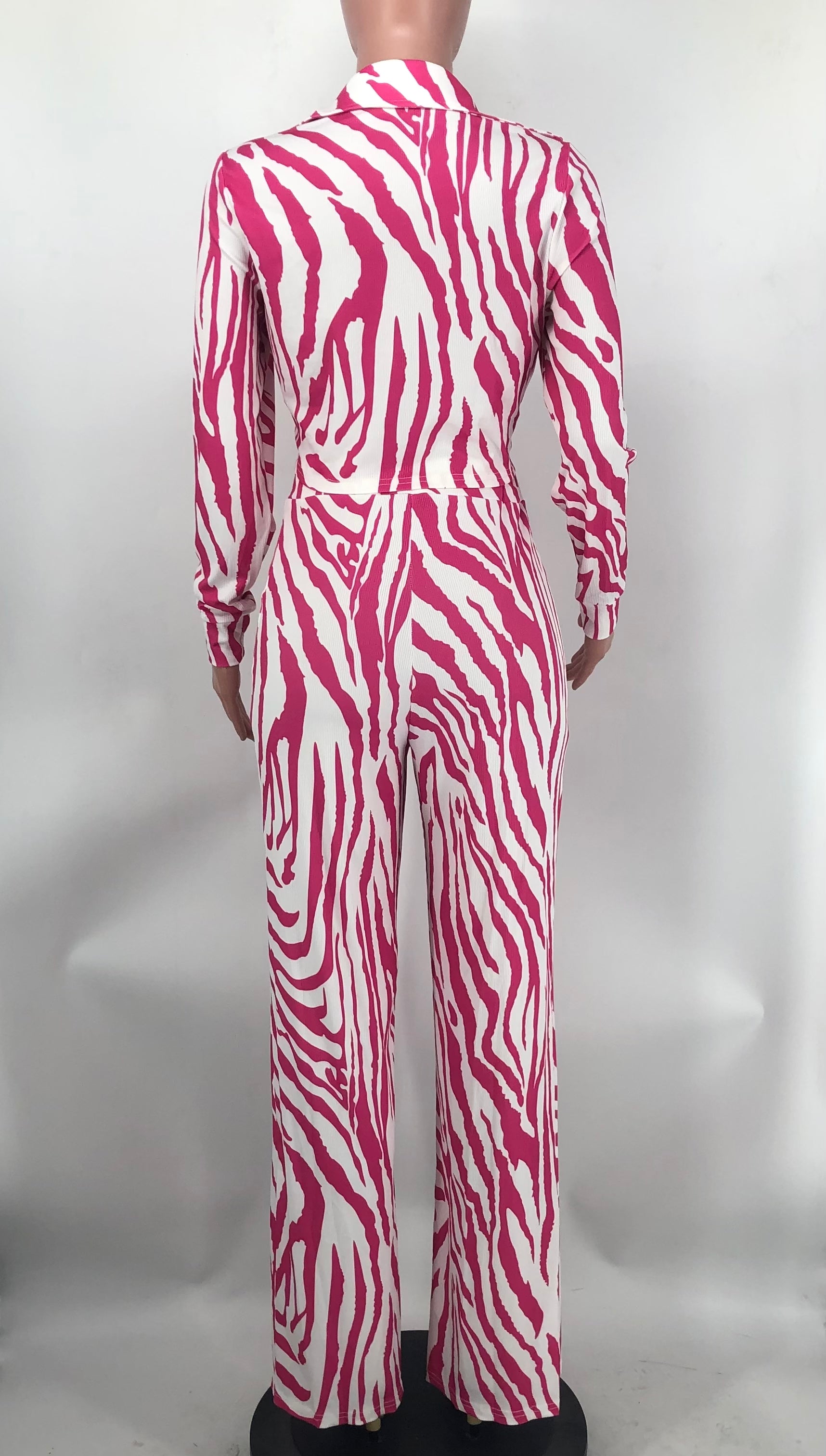 Spring Fall Pant Set Ribbed Print Crop Set 11