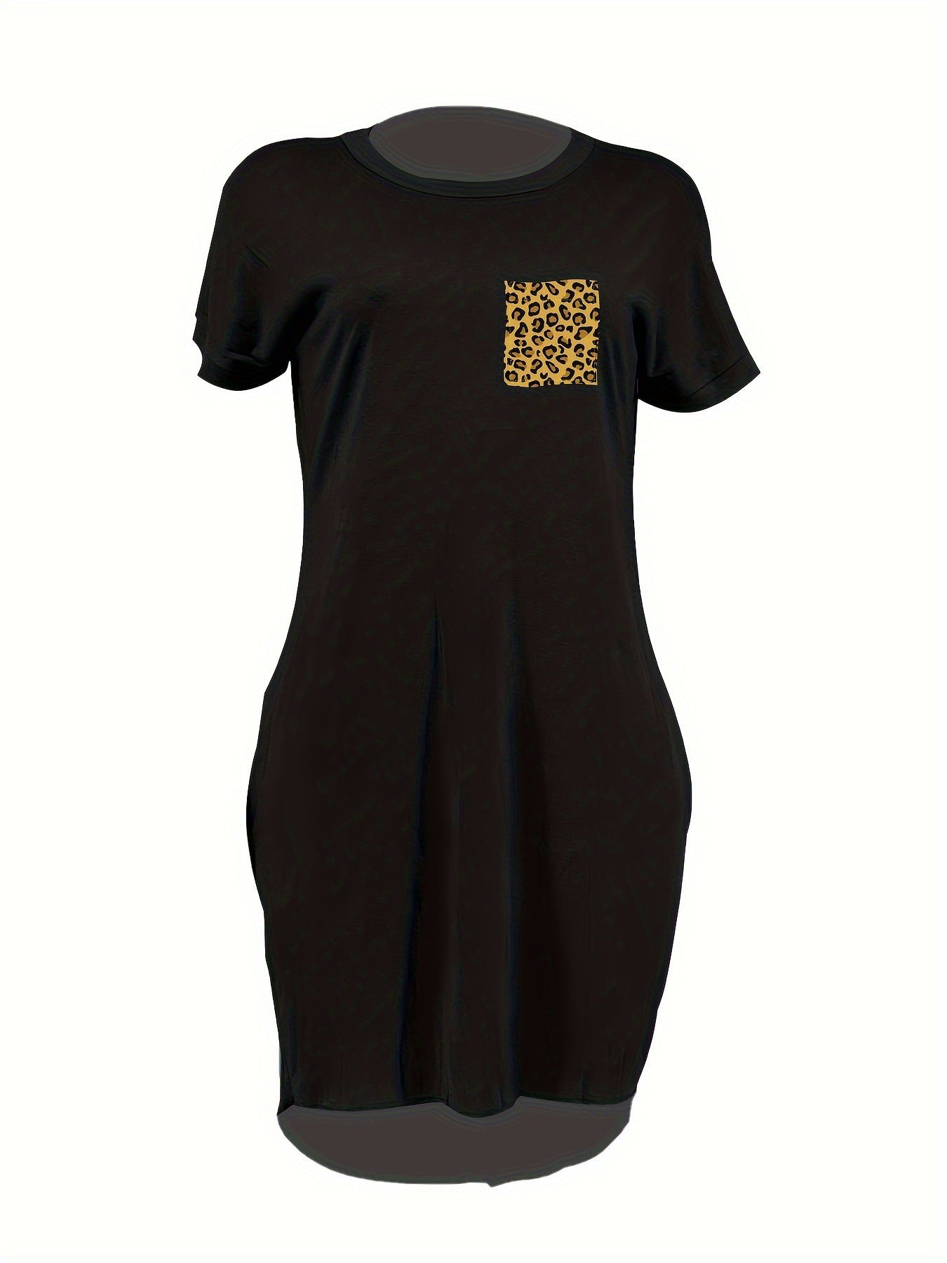 Women Leopard Print Dress with Pockets 11