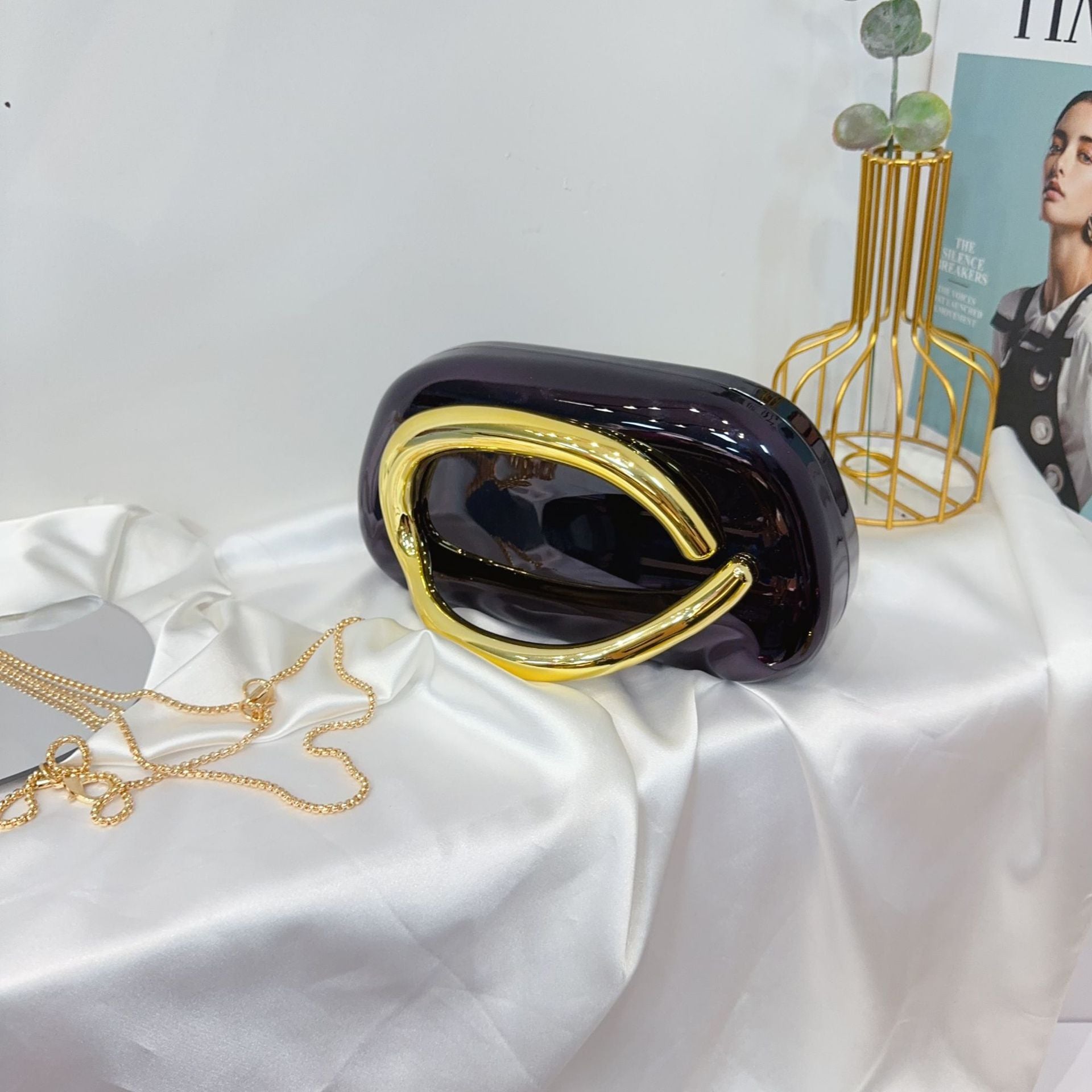 Women Glossy Square Bag Single Shoulder Crossbody Bag 4