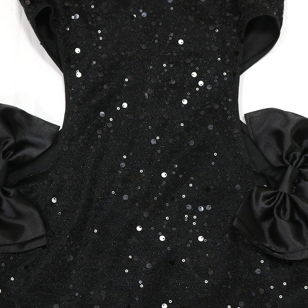 Women Halter Neck Sleeveless Sequin Bodycon Dress 7