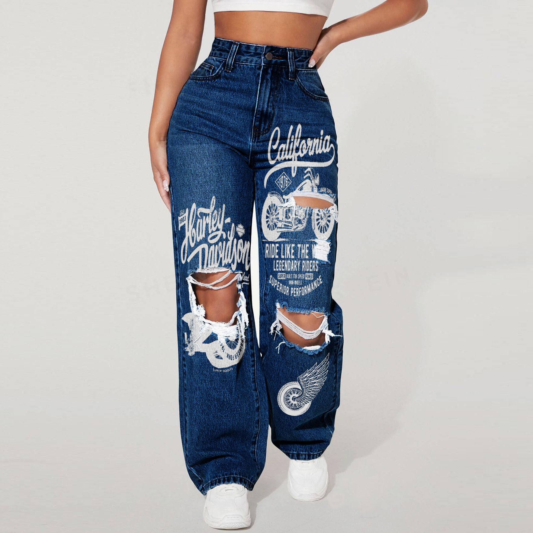 Women Casual Denim Pants Jeans 5