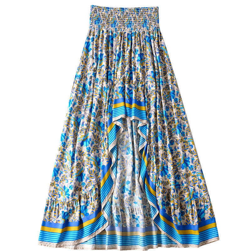 Women printed irregular skirt 9