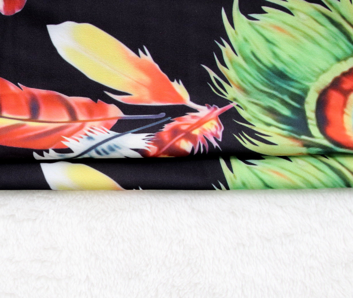 Plus Size Women Feather Print Sexy Slit Dress 32