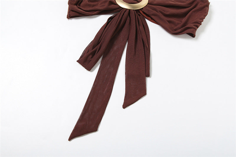 Women Summer Street Trend Mesh See-Through Sleeveless Halter Neck Dress 16