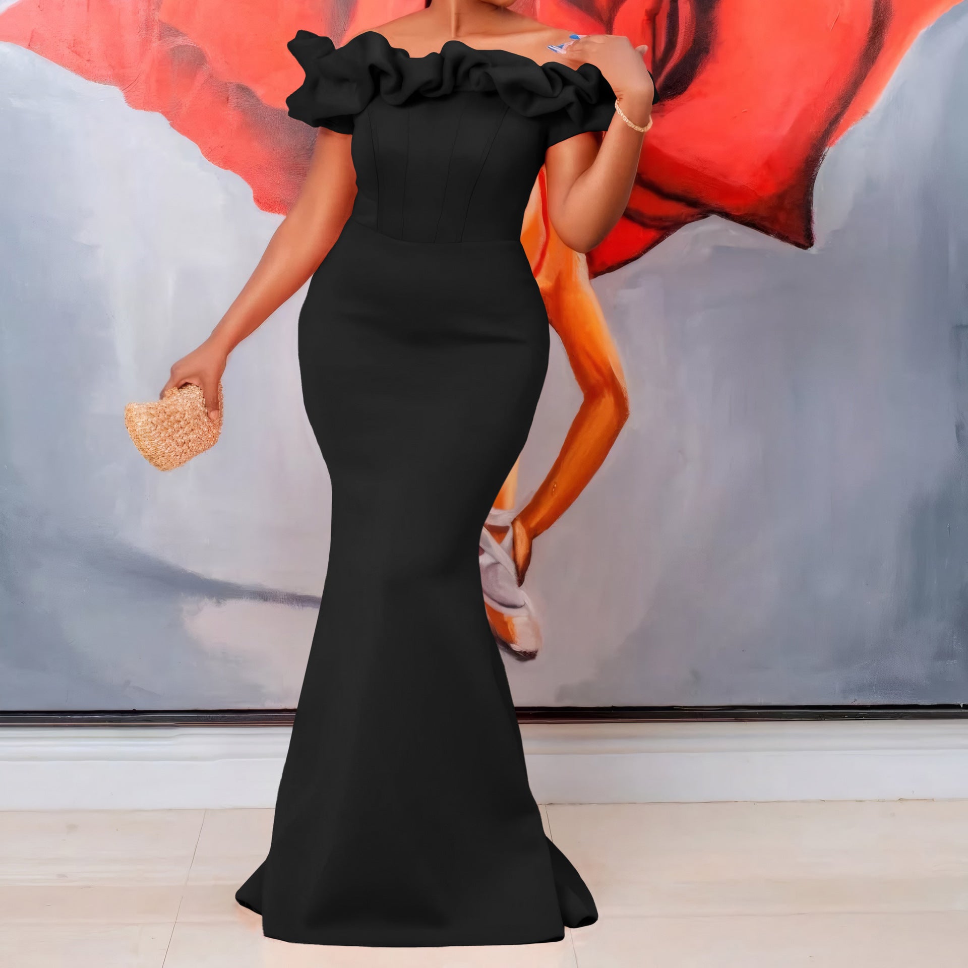 Women's Summer Off Shoulder Sexy Mermaid Long Dress 6