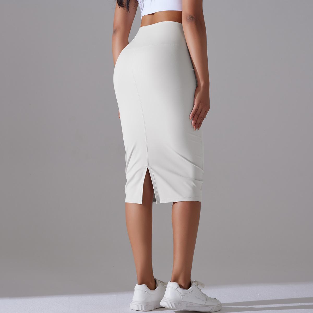 Women High Waist Stretch Slit Sports Skirt 13