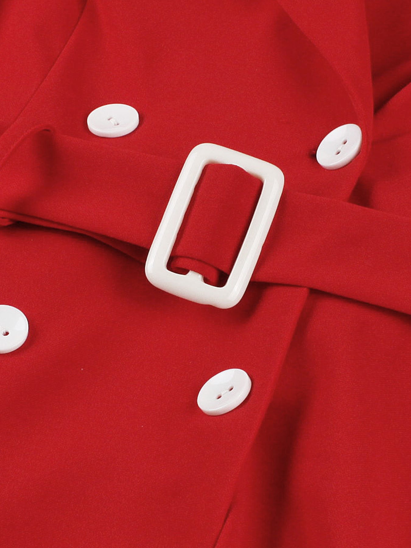 Summer Women Red Turndown Collar Short Sleeve Dress 4