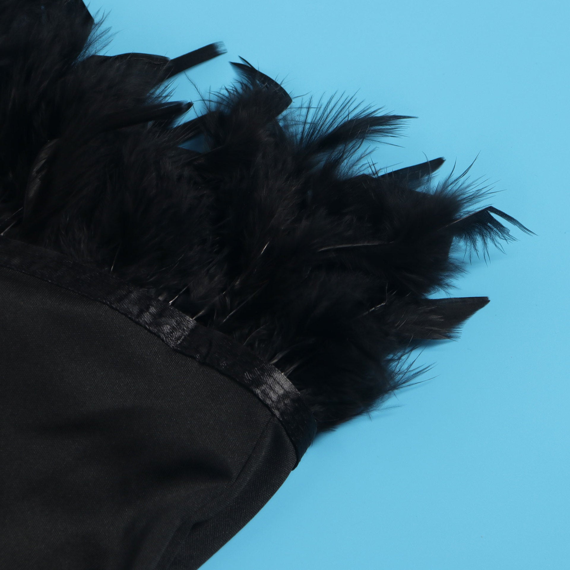 Women Casual Solid Sleeveless Feather Bodycon Dress 15