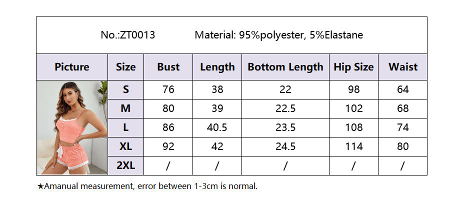 Summer Strap Sexy Women's Pajamas Women's Home Clothes Set 16