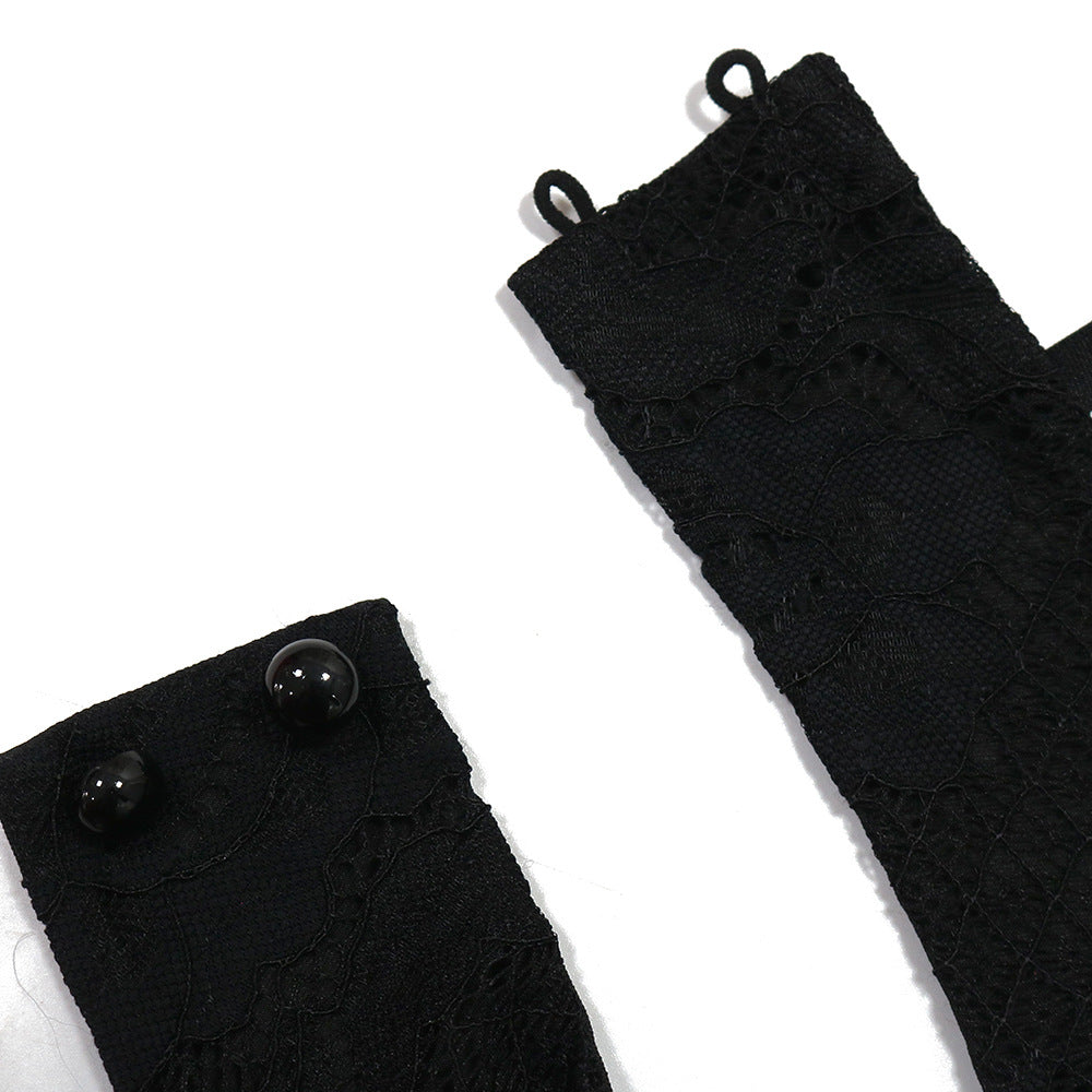 Sexy Fashion Halter Neck See Through Lace Low Back Slim Nightclub Long Dress 10