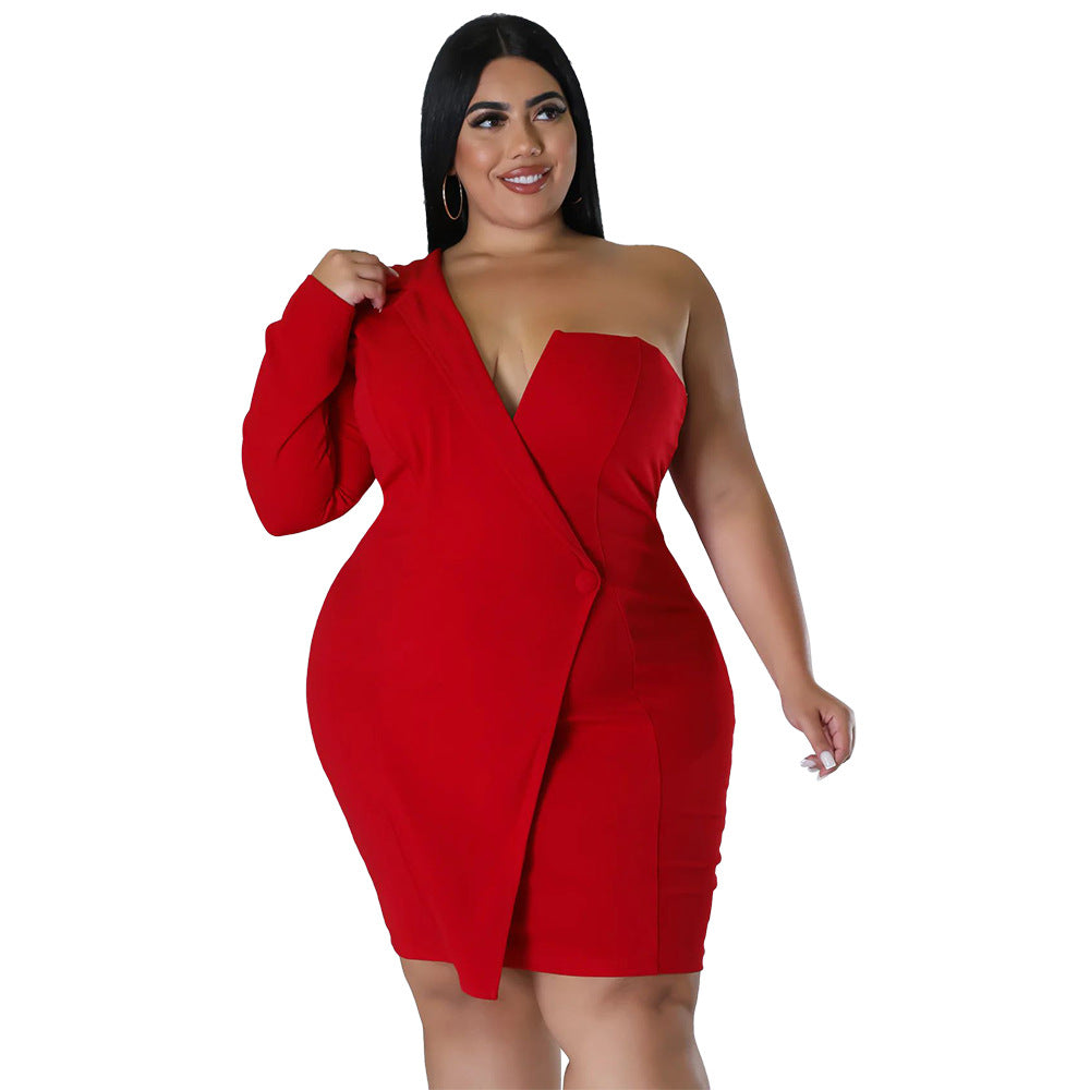 Women Fashion Sexy Off Shoulder Long Sleeve Bodycon Dress 7