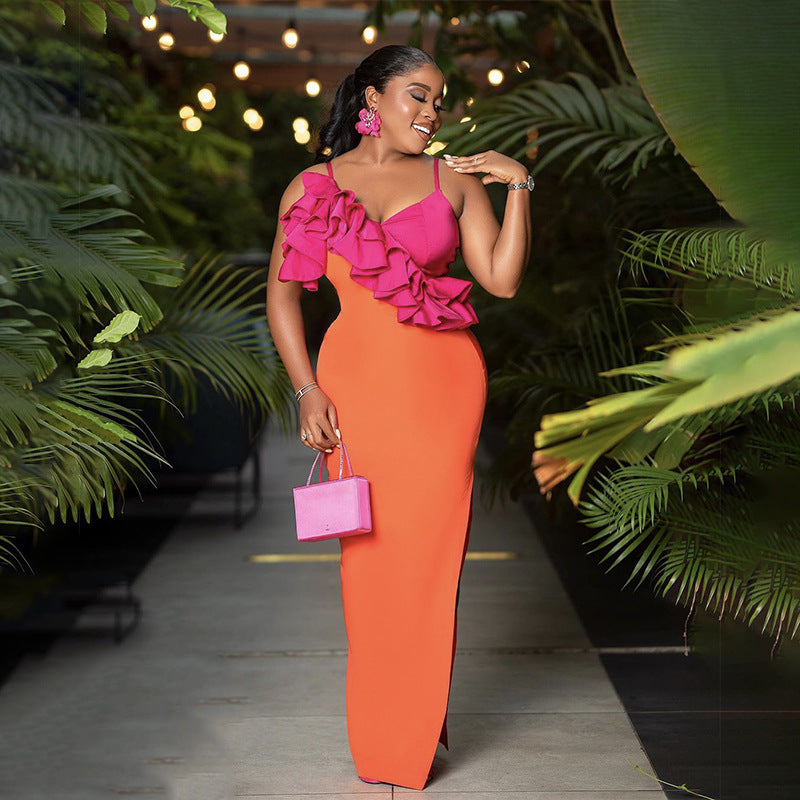 Women ruffle bandage Dresses