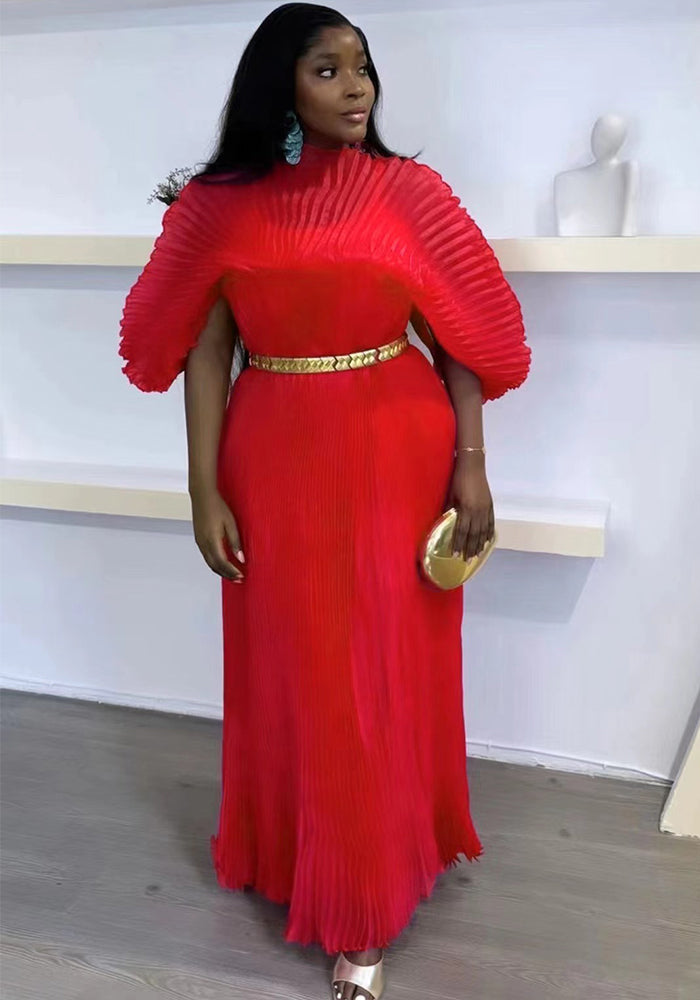 Plus Size Women pleated elegant dress