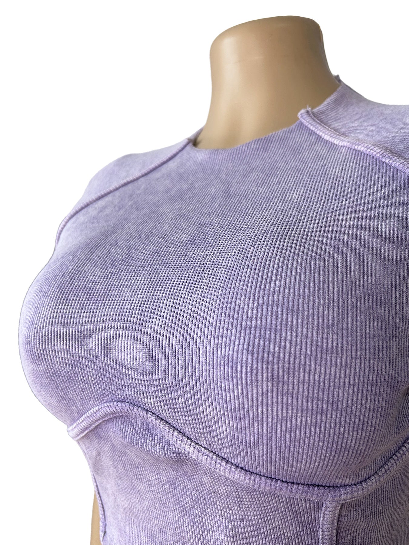 Women Fashion Ribbed Washed faded two-piece shorts set 18