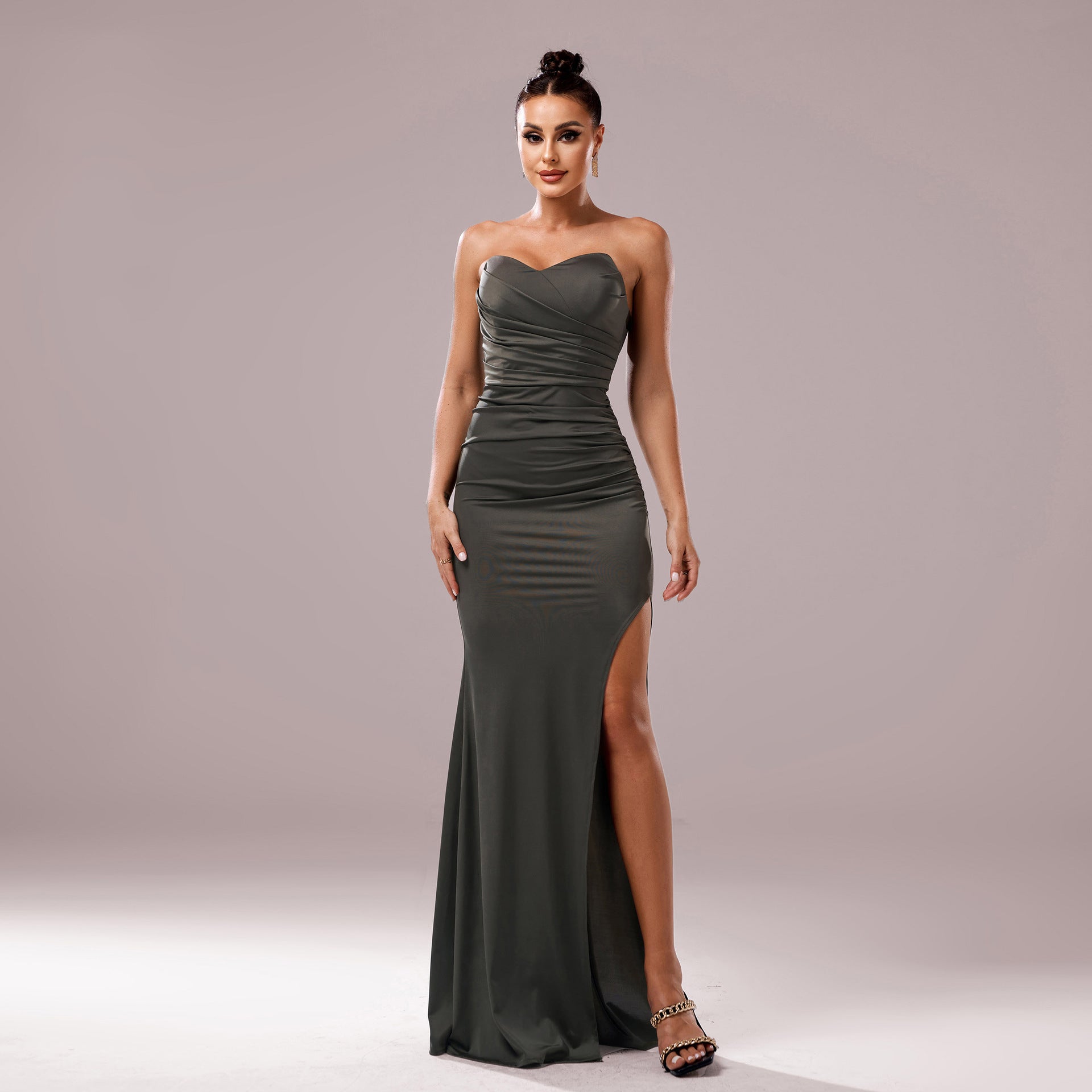 Luxury Strapless Fishtail Evening Gown 7