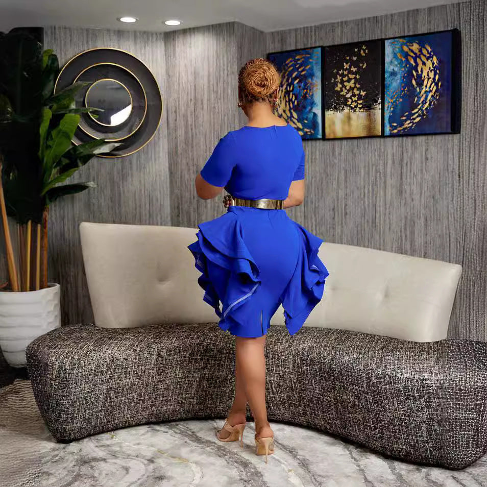 Round Neck Elegant Slim Women's Chic Fashion Dress 5