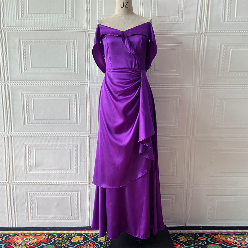 Women Halter Neck Backless Slit Maxi Dress 15