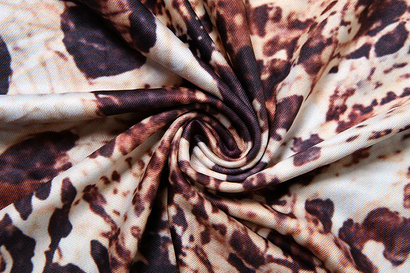 Women Spring Summer Sexy Leopard Print Halter Neck Sleeveless Lace-Up Backless Dress 16