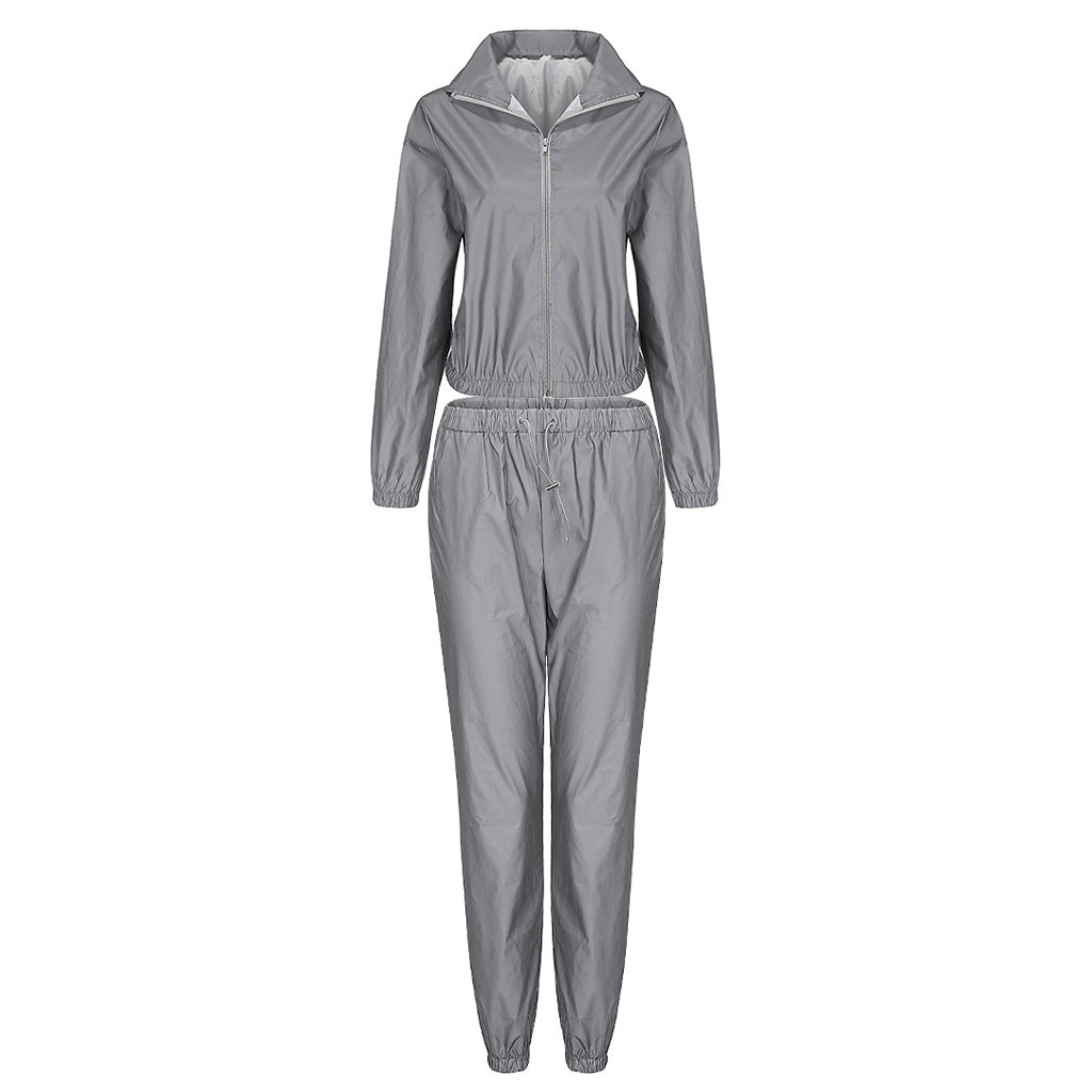 Women's Fashion Reflective Casual Two Piece Pants Set 10