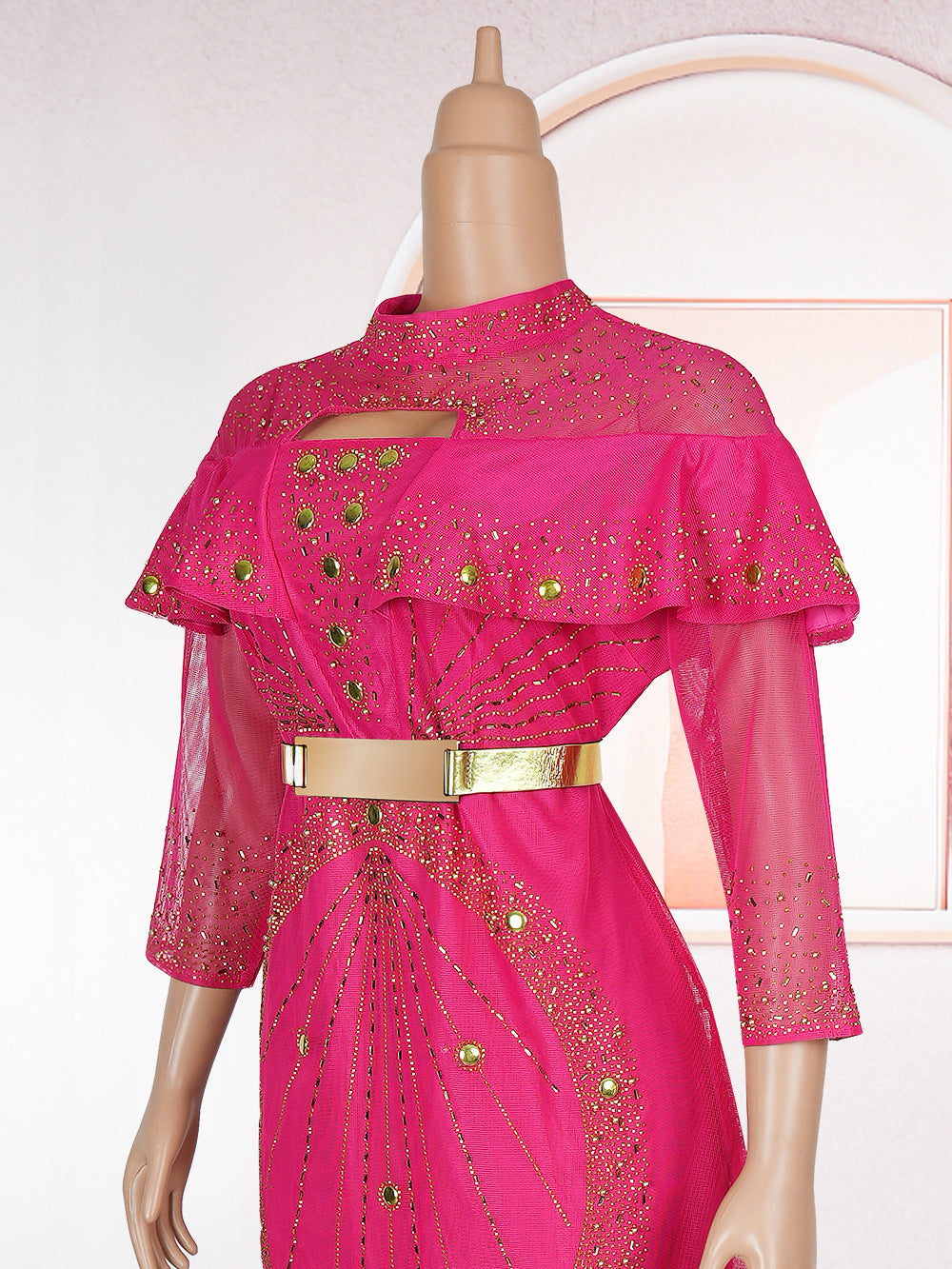 Plus Size Women African Beaded Bodycon dress 12