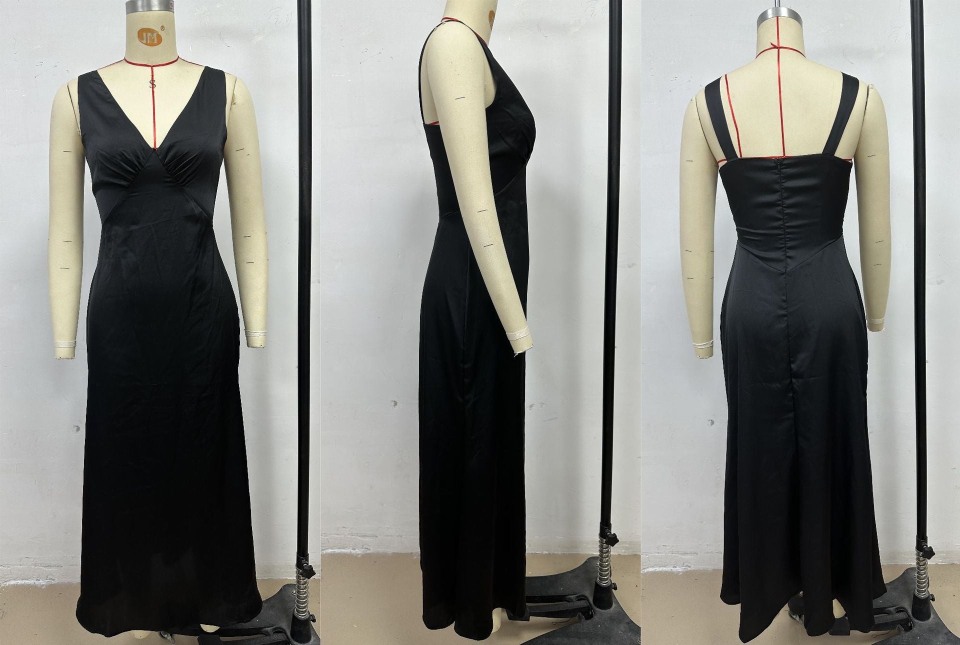 Women Dress Solid V-Neck Sexy Dress 11