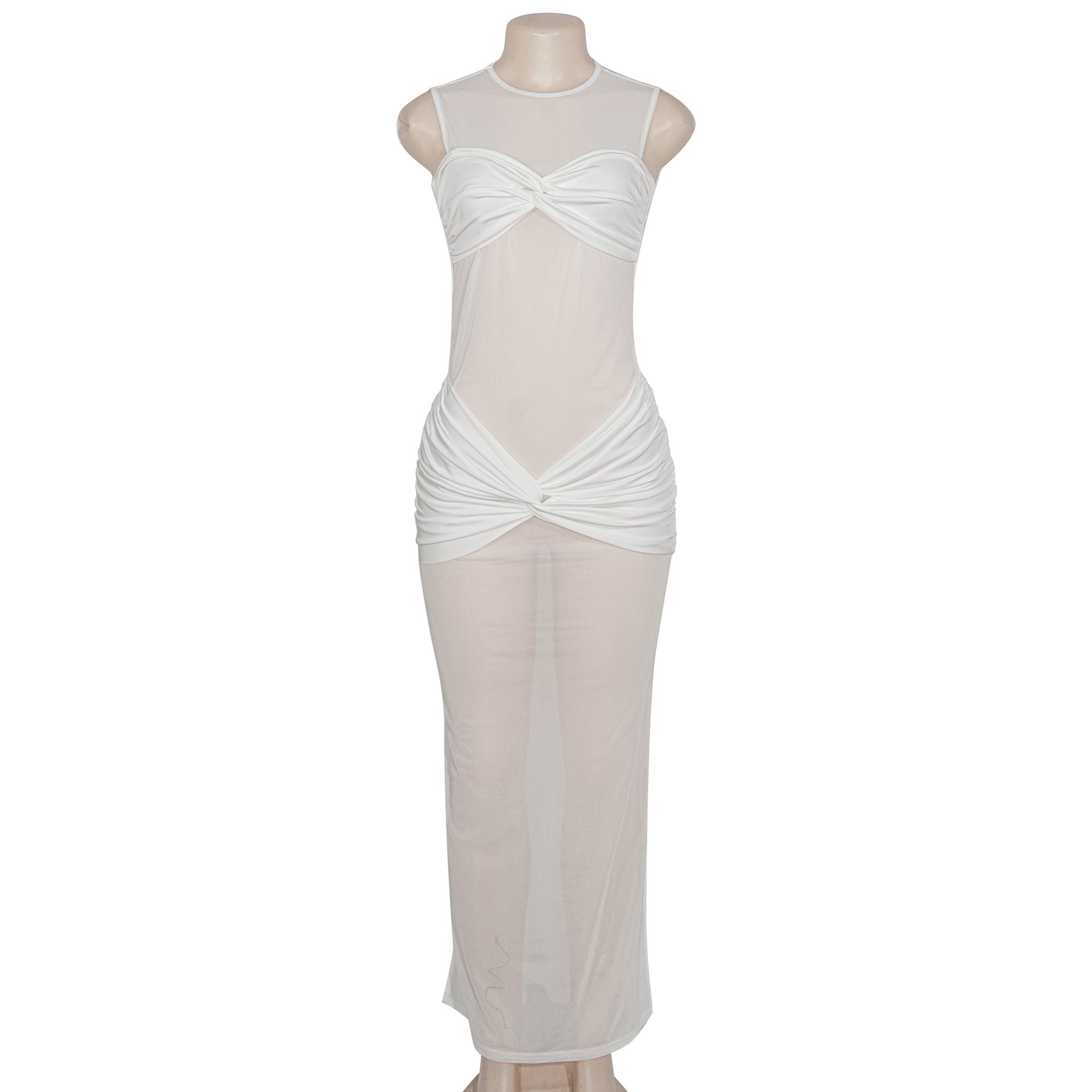 Spring see-through mesh sexy solid women's jumpsuit 5