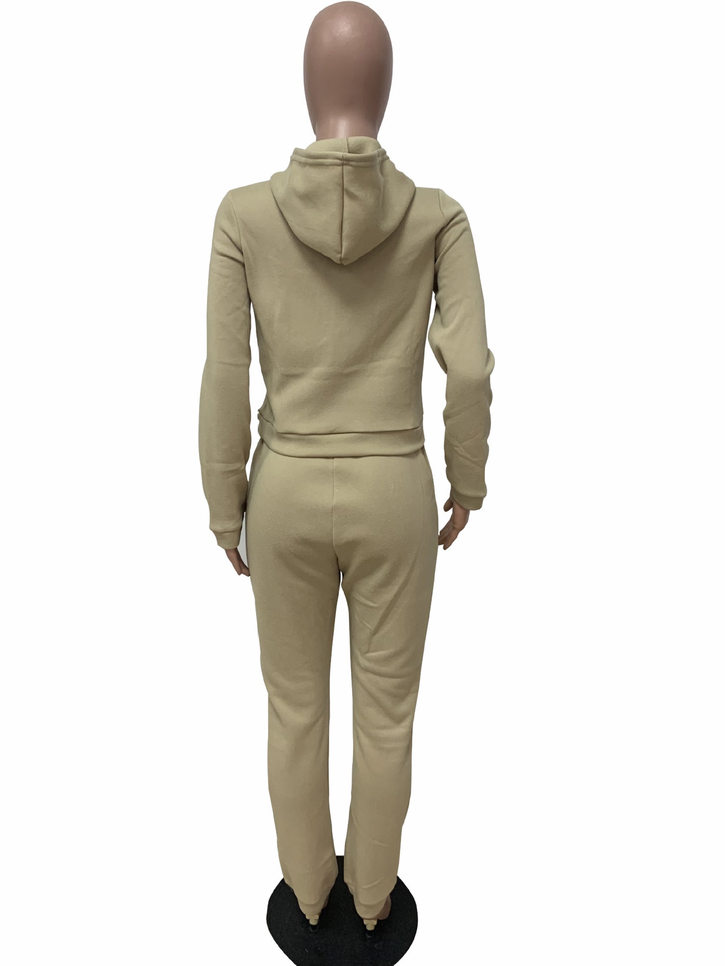 Women Fall/Winter Solid Hoodies and Pant Sport Two-Piece Set 28