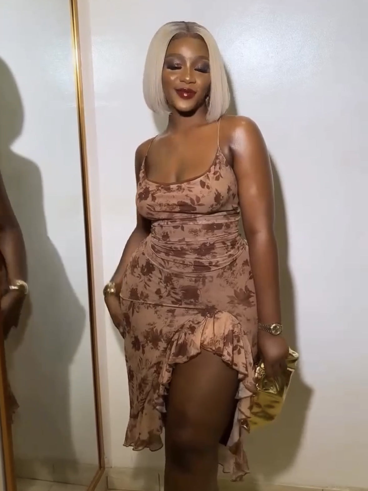 Lace-Up Sexy Slim Irregular Bodycon Dress