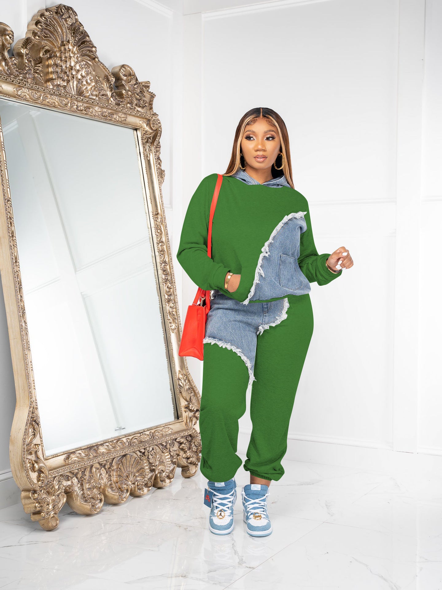 Women's Fashion Casual Hoodies Tie Long Two-Piece Set 7