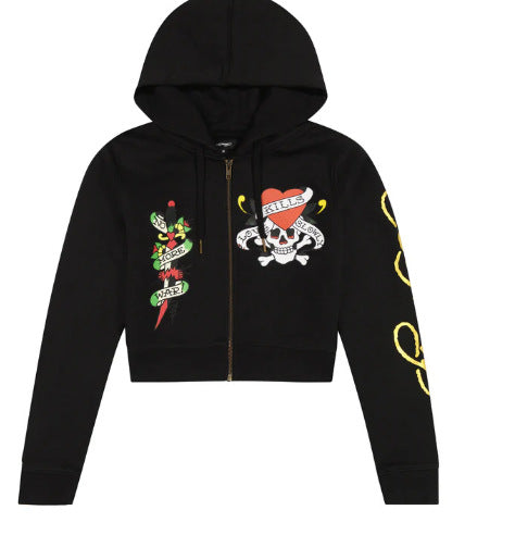 High Street Graffiti Print Pattern Pullover Hoodie