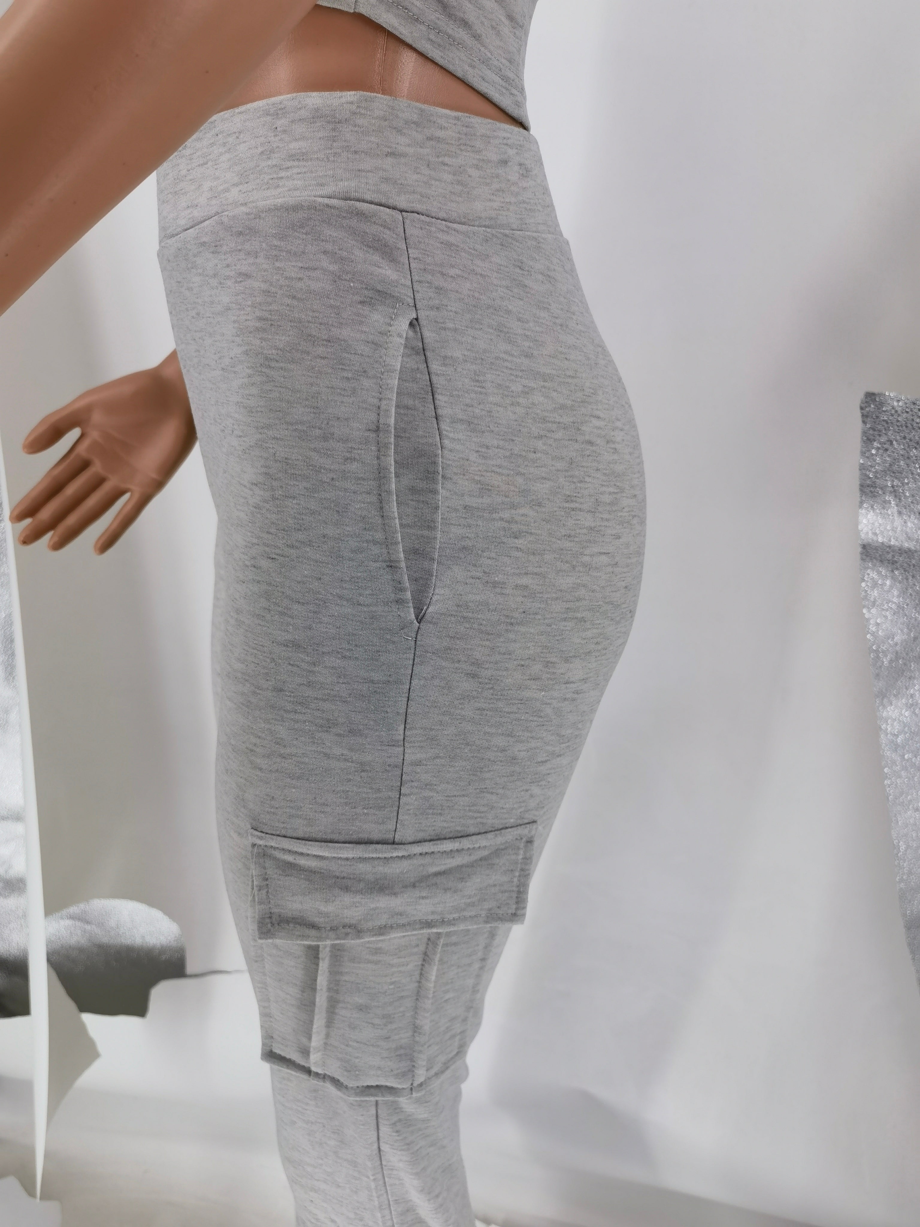 Women's Casual Sports Tight Fitting Zipper Top Butt Lift Pants Two Piece Set 20