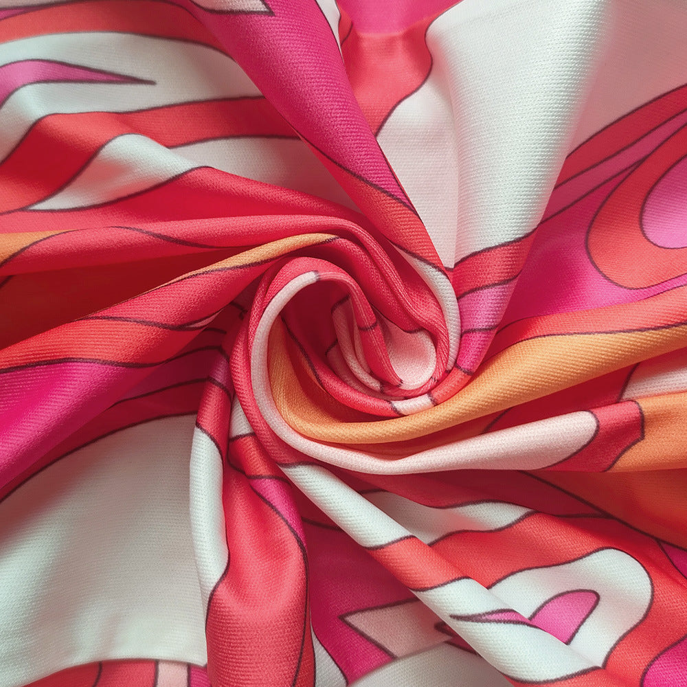 Summer women's Chic elegant fashion print Bodycon dress 11