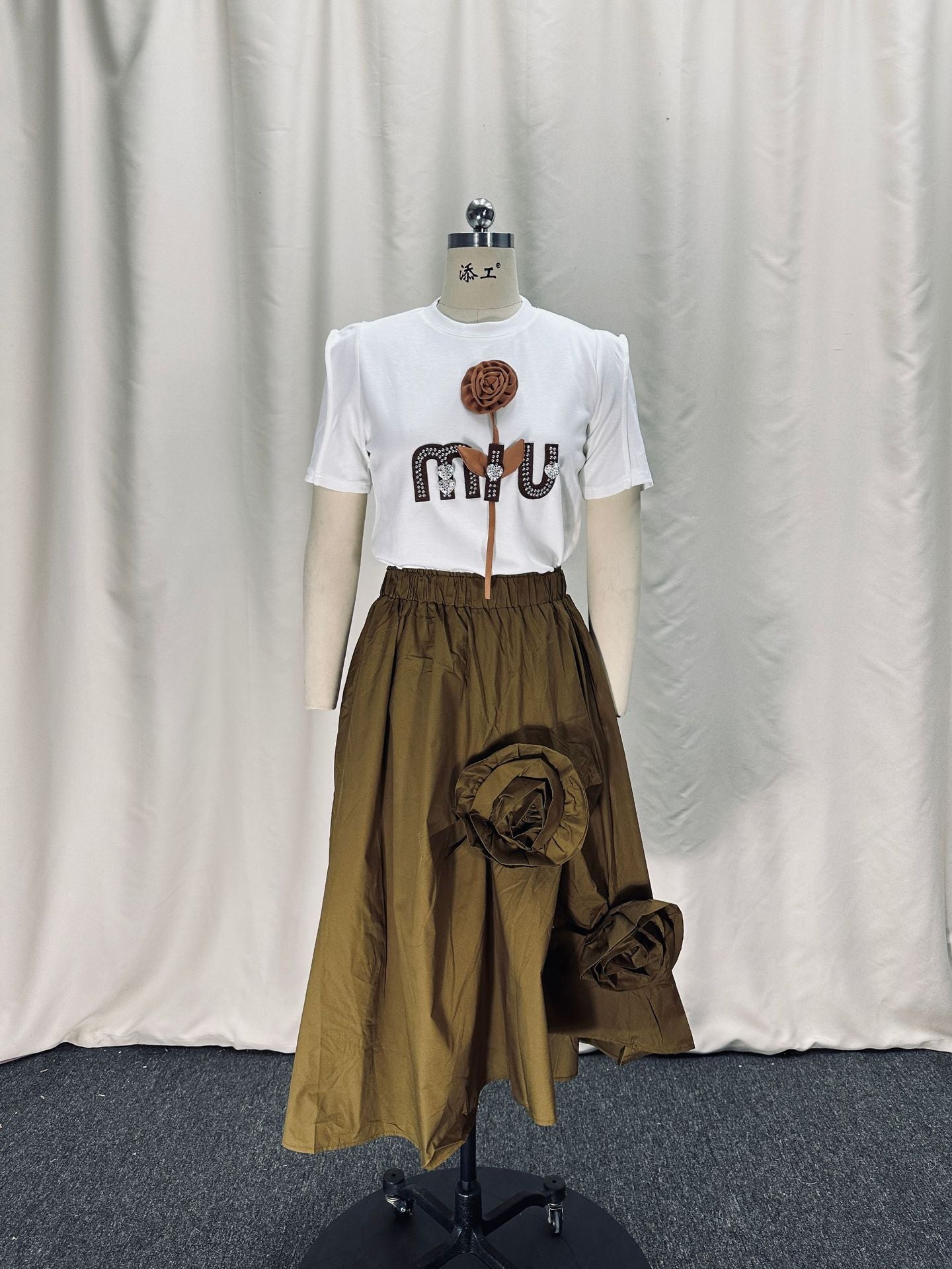 Women African Flower Rose Skirt 5