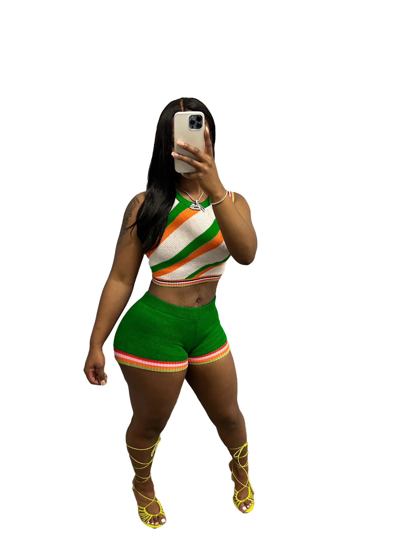 Women Tank Top and Shorts Sweater Two Piece 28