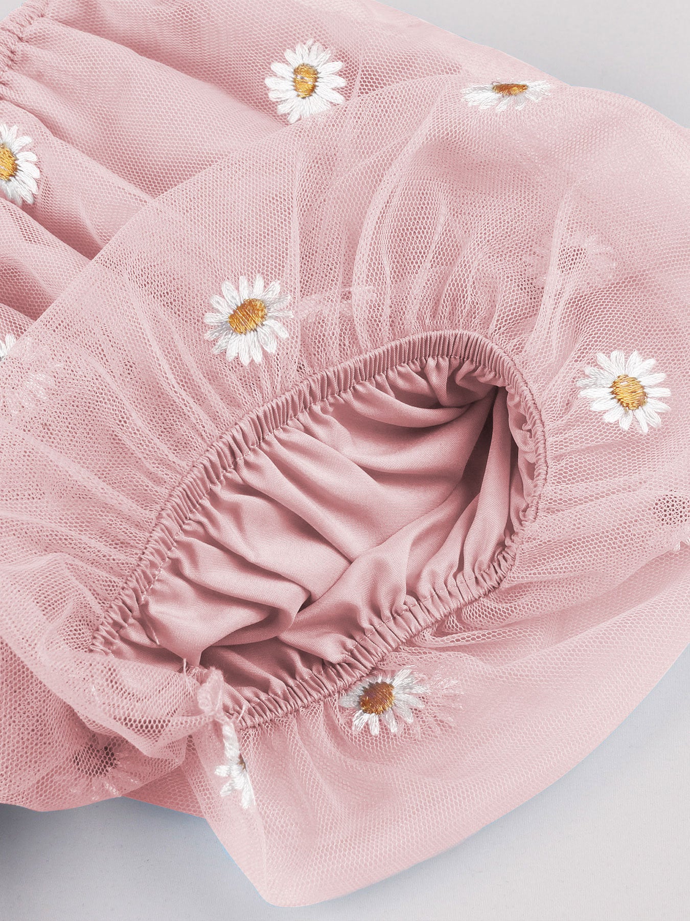 Women Casual Embroidered Square Neck Sunflower French Dress 24