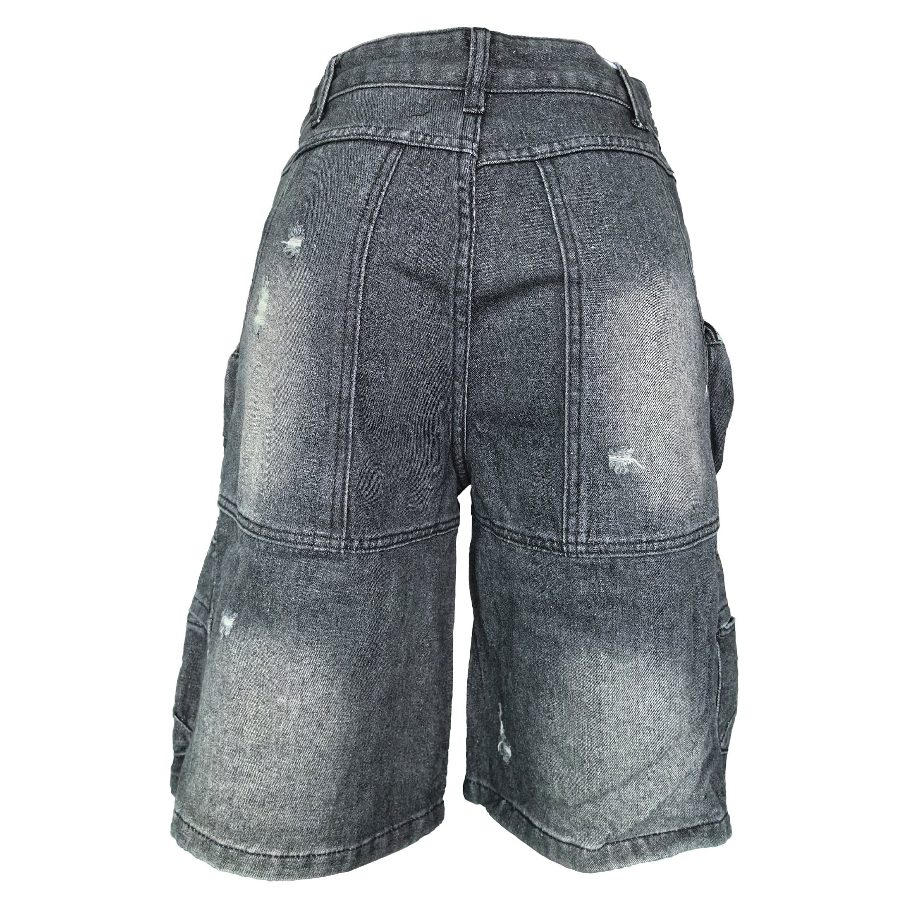 Women Pocket Ripped Knee-Length Denim Shorts 5