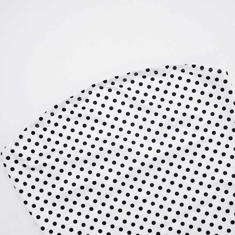 Women's Sexy Color Block Polka Dot Long Sleeve Cape Shorts Vest Three-Piece Set 12