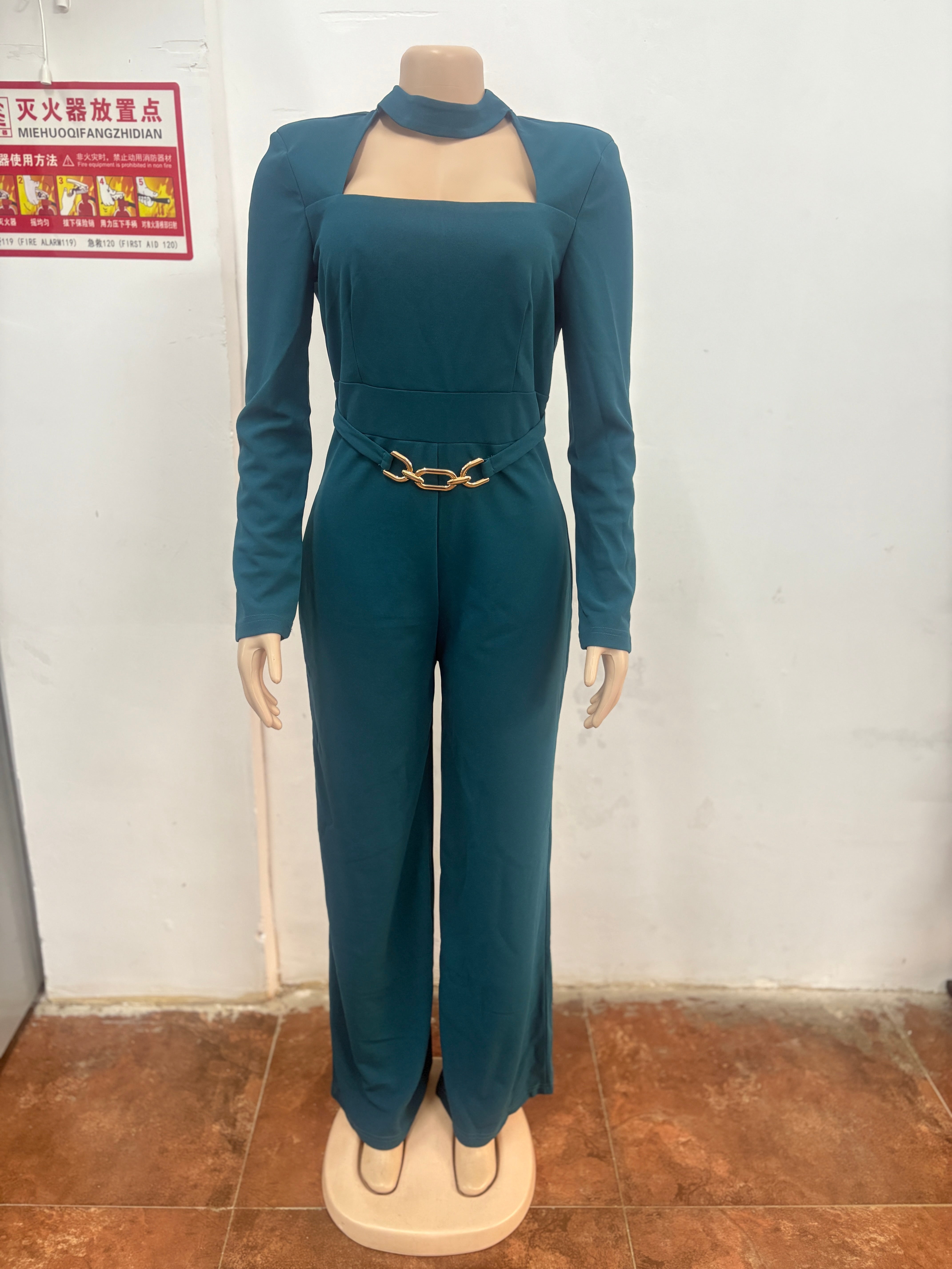 Elegant Cutout Neck Long Sleeve Wide-Leg Jumpsuit 19