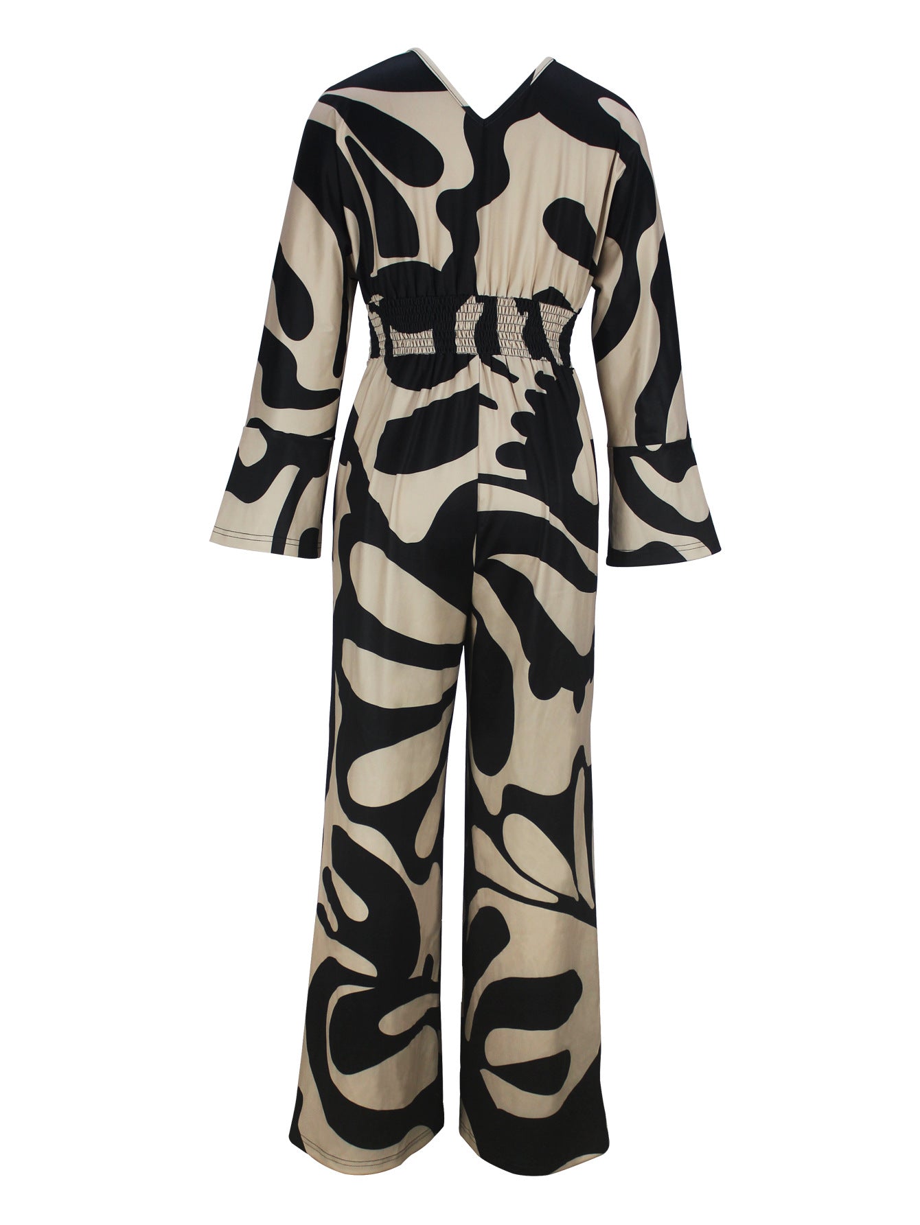 Women Elegant V-Neck Long-Sleeved Jumpsuit 7