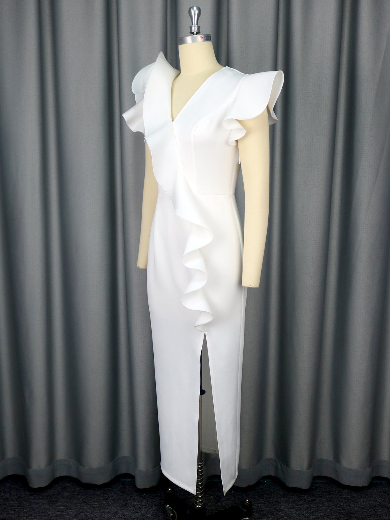 Women V Neck Formal Party Party Slit Maxi Dress 8