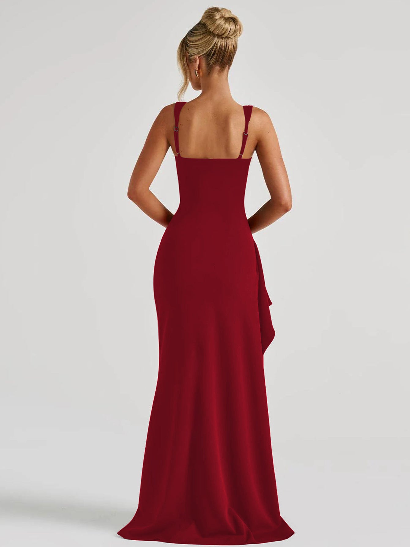 Summer Women's Evening Gown Sexy Low Back High Slit Dress 6