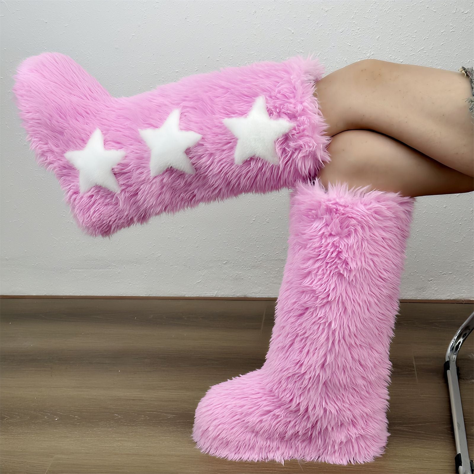 Long-Tube Fur Boots Women's Winter High-Tube Snow Boots 12