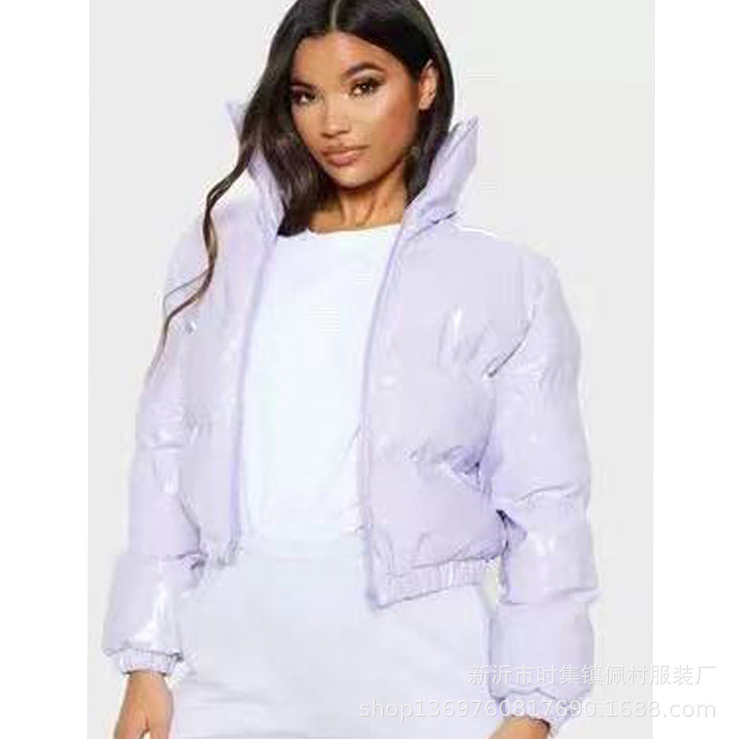 Women zippered padded coat 10