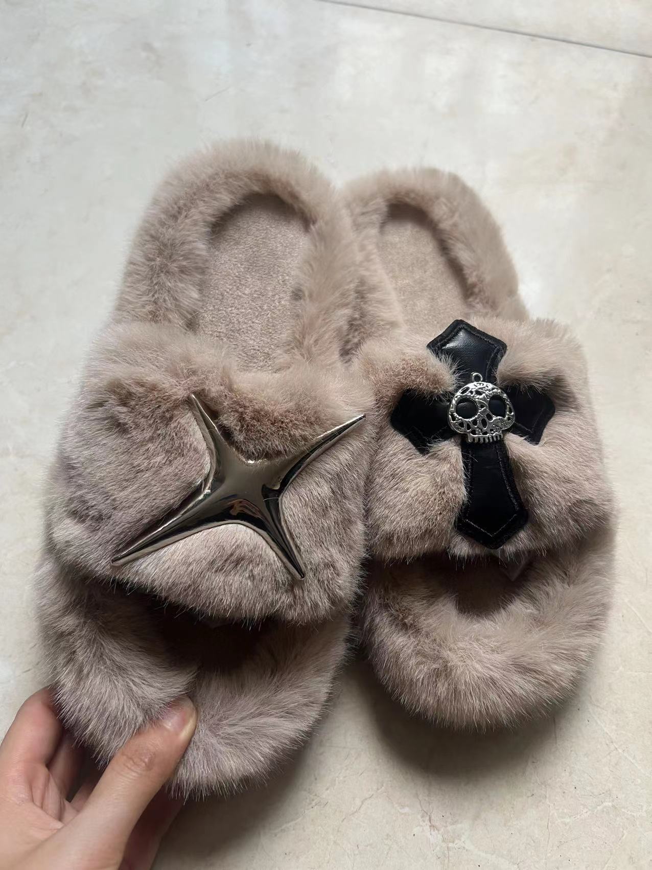 Women winter thick-soled Furry slippers 13