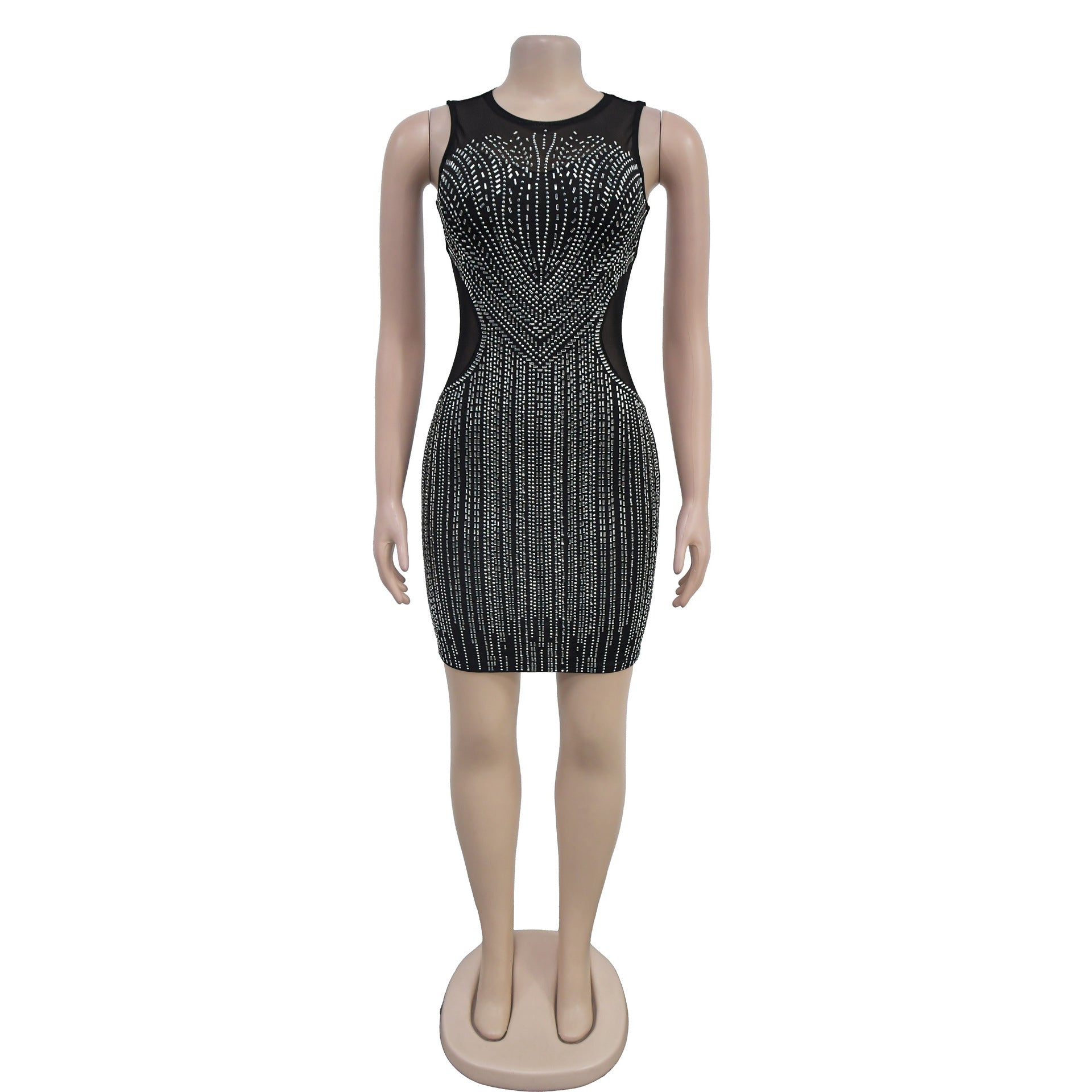 Women Beaded Sleeveless Dress（customized,MOQ 6pcs/size/color,process time 7-10 days） 4