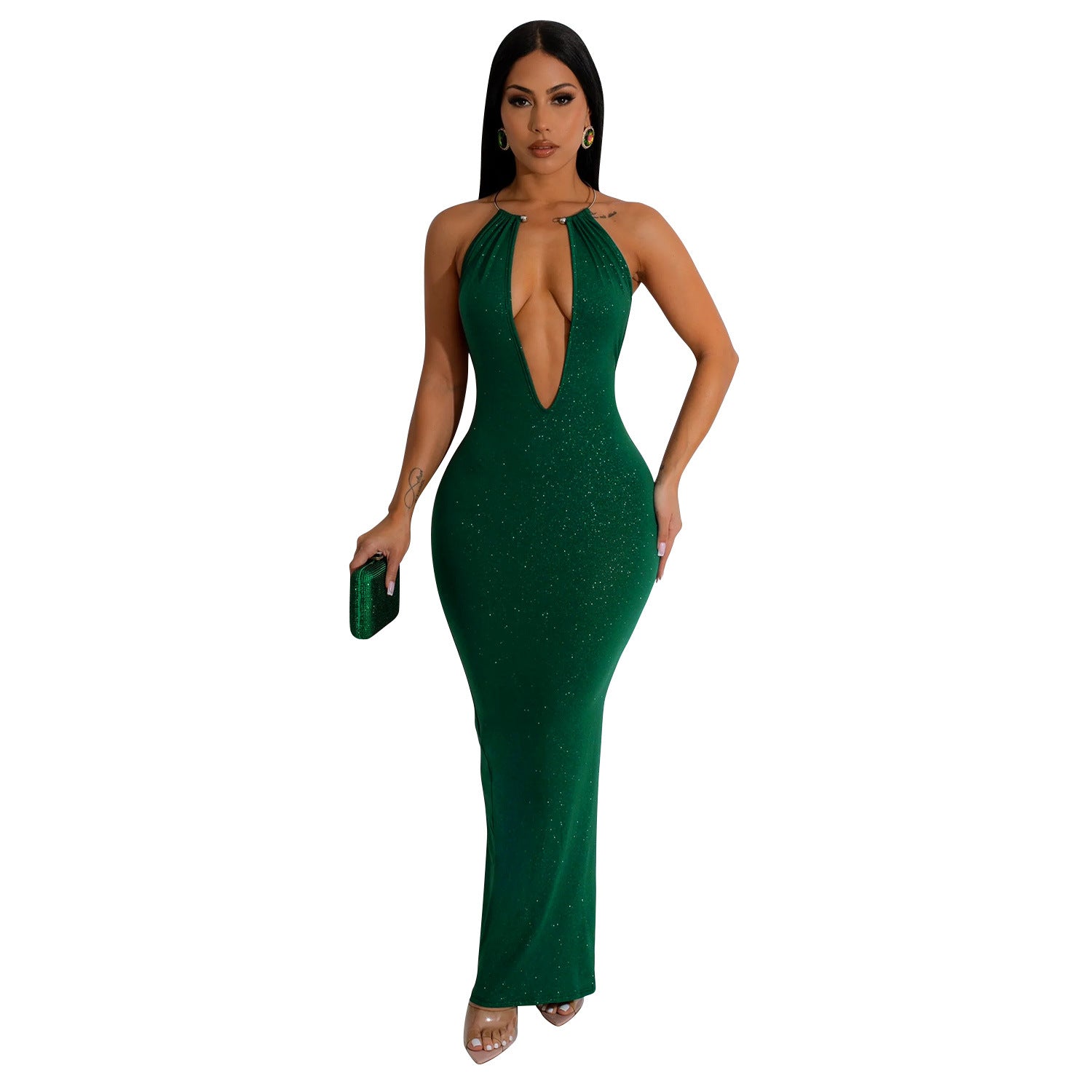 Women Solid Hollow Backless Sleeveless Maxi Dress 11