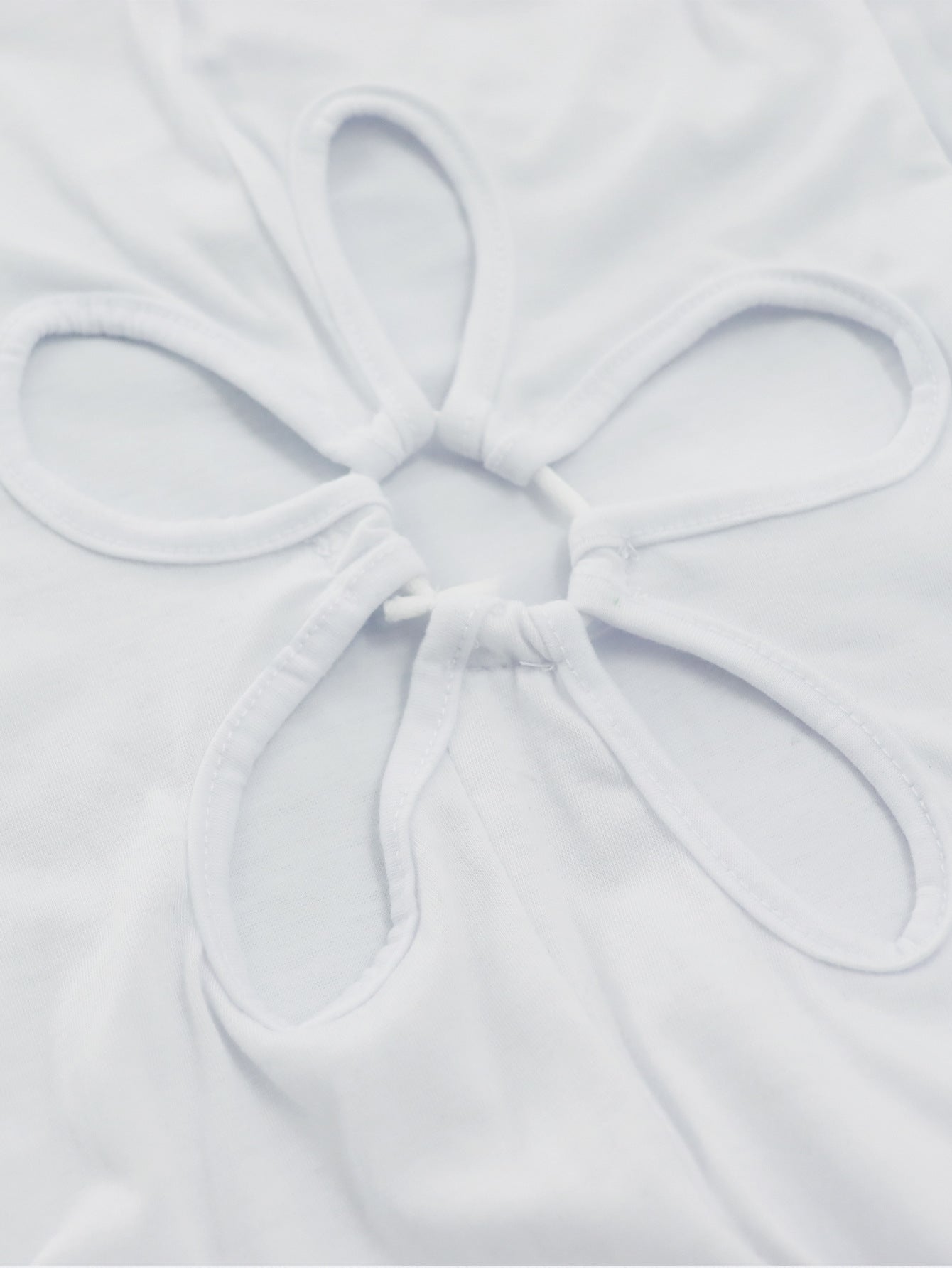 Summer Women’s Casual White T Shirt Floral Cut Sweatpants Set 5